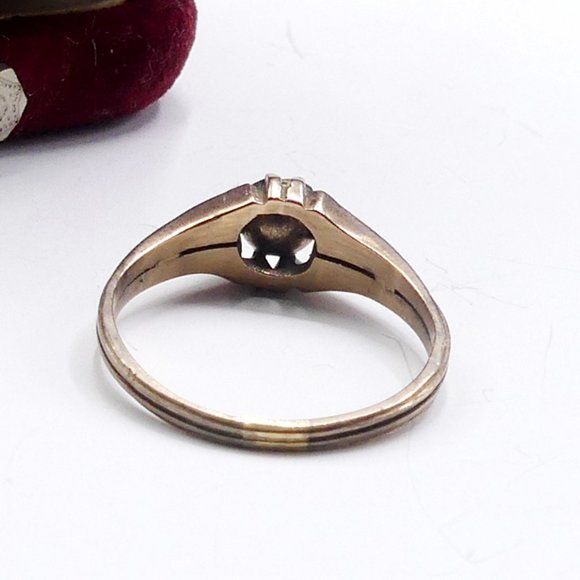 Antique 10k gold Georgian rose cut diamond foil ba - Picture 8 of 14